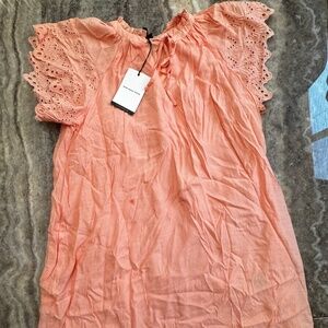 NWT Womens Sz XLarge Peachy Pink Knee Length Who What Wear Short Sleeve Dress